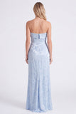 Sage Strapless Floral Mermaid Long Bridesmaid Dress