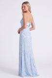 Sage Strapless Floral Mermaid Long Bridesmaid Dress