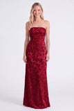 Sage Strapless Floral Mermaid Long Bridesmaid Dress