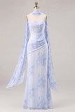 Mermaid Sage Strapless Corset Ruched Long Bridesmaid Dress with Lace Up Back