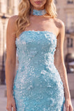 Gold Strapless Sequins Bodycon Short Cocktail Dress with Lace Up Back