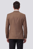 3 Piece Brown Peak Lapel One Button Men's Prom Suits