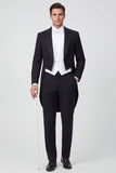 Black Peak Lapel 3 Piece Single Breasted Men's Prom Suits