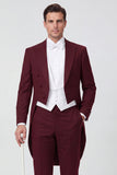 Black Peak Lapel 3 Piece Single Breasted Men's Prom Suits