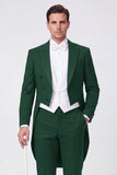 Black Peak Lapel 3 Piece Single Breasted Men's Prom Suits