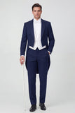 Black Peak Lapel 3 Piece Single Breasted Men's Prom Suits