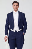 Black Peak Lapel 3 Piece Single Breasted Men's Prom Suits