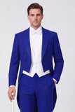 Black Peak Lapel 3 Piece Single Breasted Men's Prom Suits
