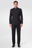 Black 2 Piece Double Breasted Men's Prom Suits