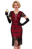 Green Golden V-Neck Short Sheer Sleeves Sequins Bodycon 1920S Dress with Fringe