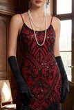 Sparkly Sequins Bodycon Midi 1920s Dress with Fringe Hem