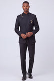 Dark Navy 2 Piece Single Breasted Men's Prom Suits