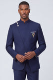 Dark Navy 2 Piece Single Breasted Men's Prom Suits