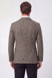 Brown Peak Lapel Double Breasted Men's Prom Suits Jacket