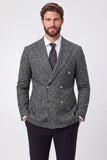 Brown Peak Lapel Double Breasted Men's Prom Suits Jacket