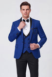 3 Piece Red Shawl Lapel One Button Men's Prom Suits