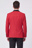3 Piece Red Shawl Lapel One Button Men's Prom Suits