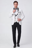 3 Piece Red Shawl Lapel One Button Men's Prom Suits