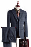 Navy 3 Piece Notch Lapel Single Breasted Men's Prom Suits