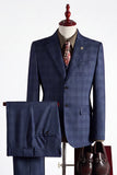 Navy 3 Piece Notch Lapel Single Breasted Men's Prom Suits