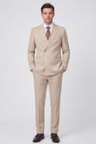 Apricot 2 Piece One Button Peak Lapel Men's Prom Suits