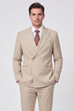 Apricot 2 Piece One Button Peak Lapel Men's Prom Suits