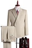 Apricot 2 Piece One Button Peak Lapel Men's Prom Suits