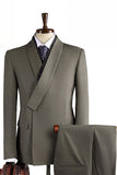 2 Piece Navy Shawl Lapel One Button Men's Prom Suits