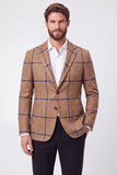 Brown Notch Lapel Single Breasted Men's Blazer Jacket