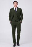 Brown Single Breasted 3 Piece Notch Lapel Men's Prom Suits