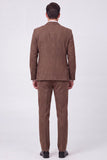Brown Single Breasted 3 Piece Notch Lapel Men's Prom Suits