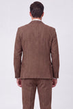Brown Single Breasted 3 Piece Notch Lapel Men's Prom Suits