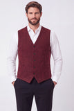 Brown Single Breasted Men's Suit Vest