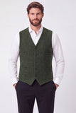 Brown Single Breasted Men's Suit Vest