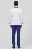 3 Piece Shawl Lapel Blue One Button Men's Wedding Suits