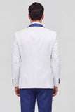 3 Piece Shawl Lapel Blue One Button Men's Wedding Suits