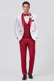 3 Piece Shawl Lapel Blue One Button Men's Wedding Suits