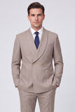 Coffee 2-piece Shawl Lapel Double Breasted Men's Prom Suits