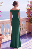Champagne Sequins Mermaid Cap Sleeves Long Formal Dress with Slit