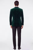 Burgundy 2 Piece Velvet Peak Lapel Single Breasted Men's Prom Suits