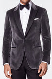 Burgundy 2 Piece Velvet Peak Lapel Single Breasted Men's Prom Suits
