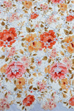 Blue Round Neck Floral Printed A-Line Short Homecoming Dress