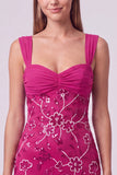 Sky Blue Beaded Ruched Floral Bodycon Short Homecoming Dress with Sequins