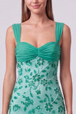Sky Blue Beaded Ruched Floral Bodycon Short Homecoming Dress with Sequins