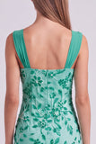 Sky Blue Beaded Ruched Floral Bodycon Short Homecoming Dress with Sequins