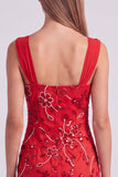 Sky Blue Beaded Ruched Floral Bodycon Short Homecoming Dress with Sequins