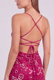 Pink Floral Bodycon Sequins Beaded Short Cocktail Dress with Lace Up Back