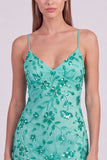 Pink Floral Bodycon Sequins Beaded Short Cocktail Dress with Lace Up Back