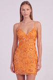Pink Floral Bodycon Sequins Beaded Short Cocktail Dress with Lace Up Back