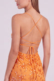 Pink Floral Bodycon Sequins Beaded Short Cocktail Dress with Lace Up Back